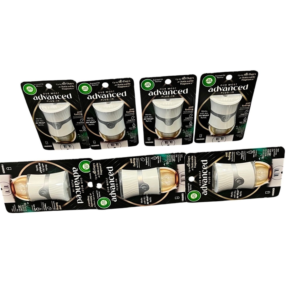 Air Wick Advanced Plug-In Scented Oil Warmers Lot of 7 White New